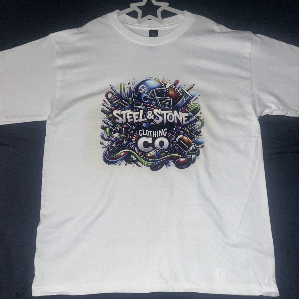 Kids White Short Sleeve Graphic Tee